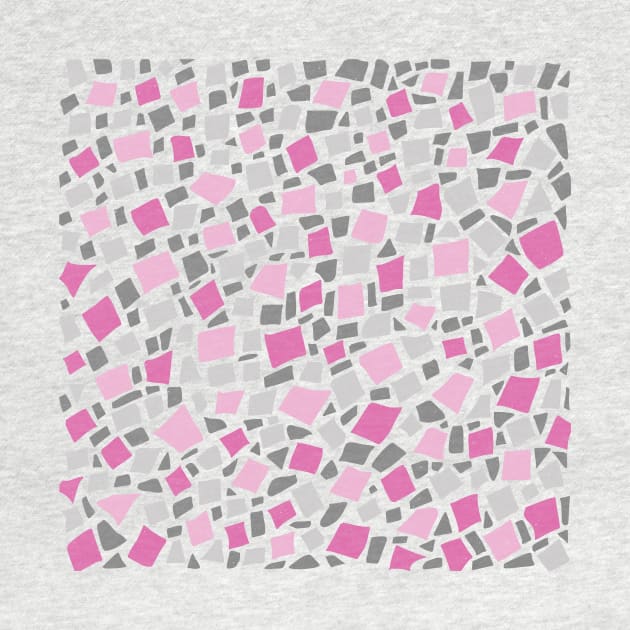 Broken Tiles Mosaic Pattern Cool Pink Color Background GC-120-2 by GraphicCharms